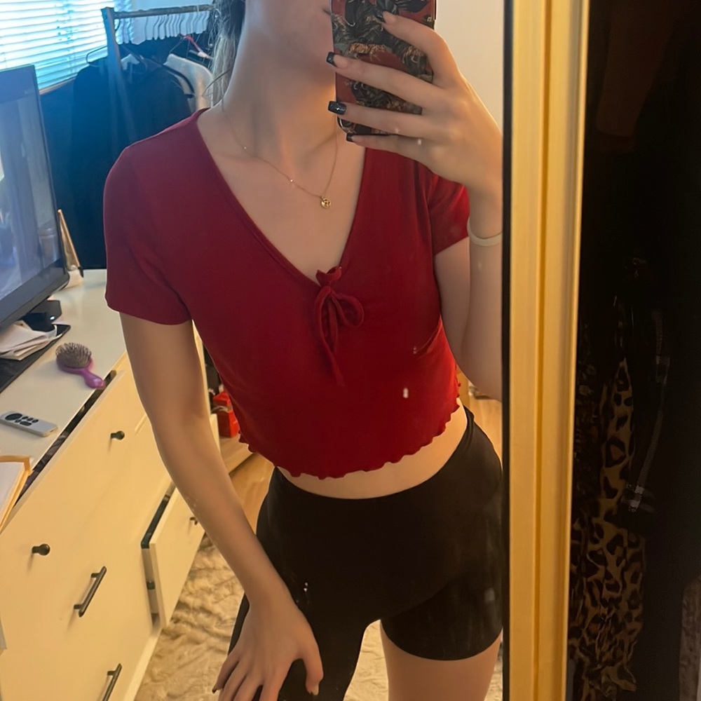 Red crop top